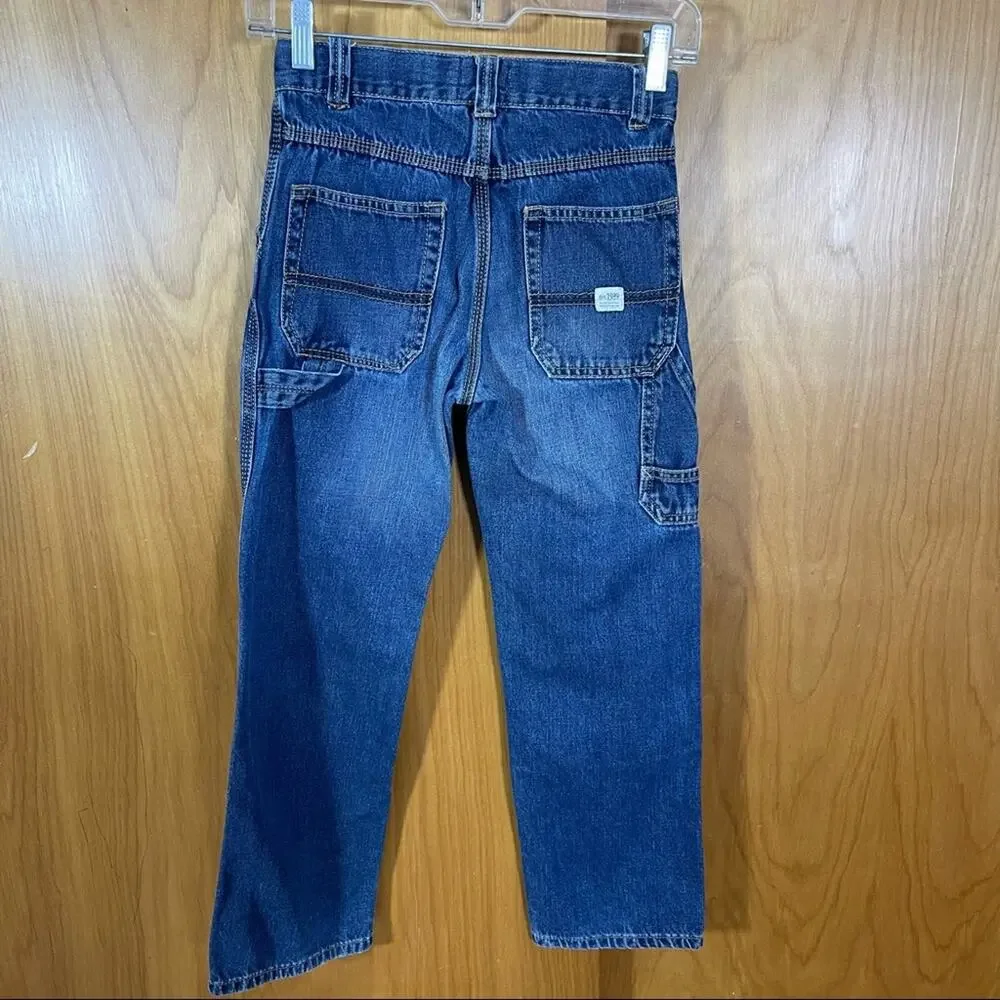 Children's Place, Boys Jeans, Size 10, Utility Jeans. Dark Wash, Adj Waist.